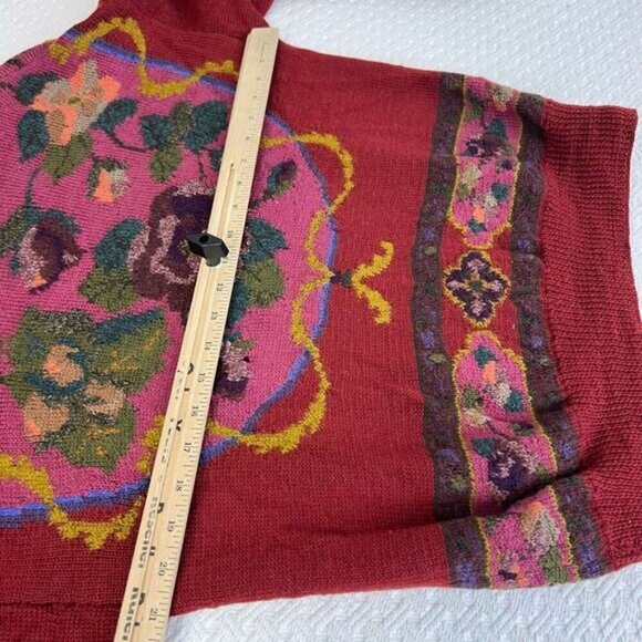 Vintage 80s 90s Jantzen Wool Textured Floral Paisley Knit Sweater Women’s M - Picture 8 of 14